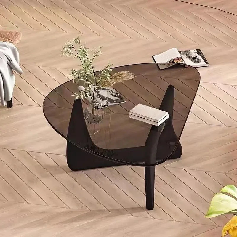 Nordic Tempered Transparent Glass Coffee Tables Living Room Small Apartment Luxury Minimalist Tea Table Hall Design Furniture