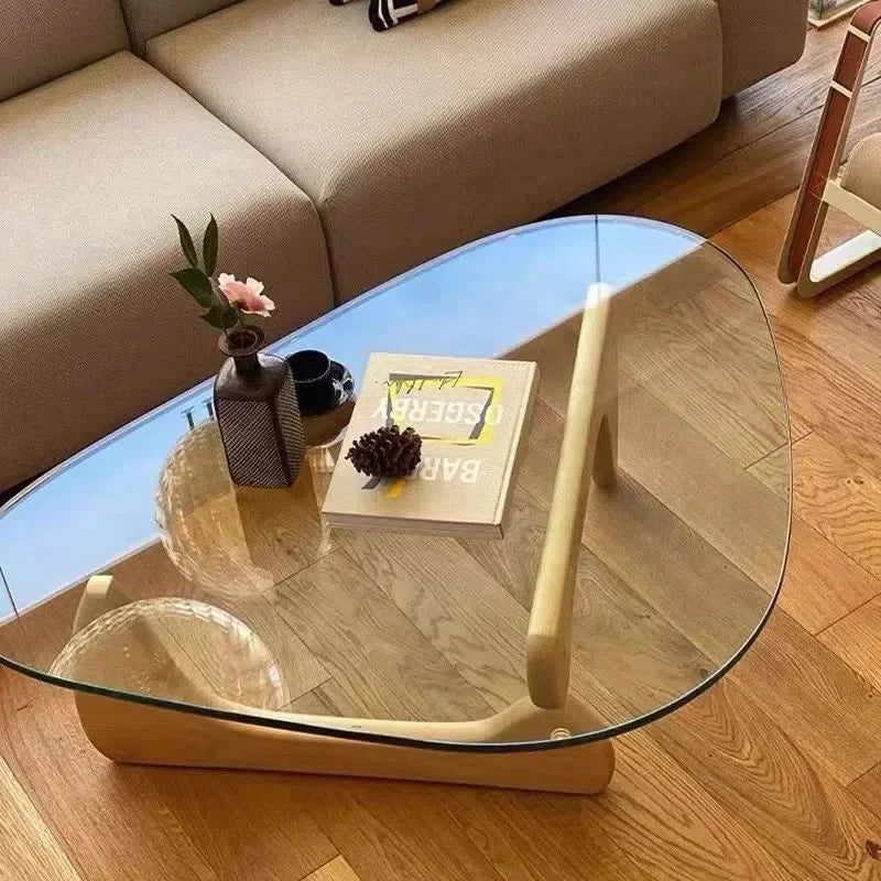 Nordic Tempered Transparent Glass Coffee Tables Living Room Small Apartment Luxury Minimalist Tea Table Hall Design Furniture